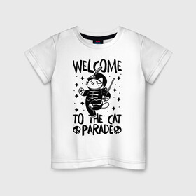 Детская футболка хлопок с принтом Welcome to the cat parade в городе Новоалтайск, 100% хлопок | круглый вырез горловины, полуприлегающий силуэт, длина до линии бедер | gerard way | mcr | my chemical romance | альтернативный | группа | джерард уэй | май кемикал романс | мкр | мой химический роман | мхр | мцр | панк | поп | поппанк | рок | рэй торо