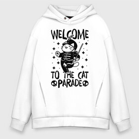 Мужское худи Oversize хлопок с принтом Welcome to the cat parade в городе Новоалтайск, френч-терри — 70% хлопок, 30% полиэстер. Мягкий теплый начес внутри —100% хлопок | боковые карманы, эластичные манжеты и нижняя кромка, капюшон на магнитной кнопке | gerard way | mcr | my chemical romance | альтернативный | группа | джерард уэй | май кемикал романс | мкр | мой химический роман | мхр | мцр | панк | поп | поппанк | рок | рэй торо