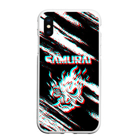Чехол для iPhone XS Max матовый с принтом Samurai Glitch в городе Новоалтайск, Силикон | Область печати: задняя сторона чехла, без боковых панелей | Тематика изображения на принте: cbp | cyberpunk 2077 | glitch | samurai | глитч | игра | киберпанк 2077 | самурай