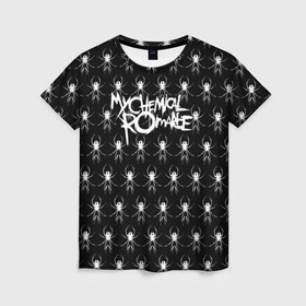 Женская футболка 3D с принтом My Chemical Romance в городе Новоалтайск, 100% полиэфир ( синтетическое хлопкоподобное полотно) | прямой крой, круглый вырез горловины, длина до линии бедер | gerard way | mcr | my chemical romance | альтернативный | группа | джерард уэй | май кемикал романс | мкр | мой химический роман | мхр | мцр | панк | поп | поппанк | рок | рэй торо