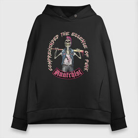 Женское худи Oversize хлопок с принтом ANarchist Punk в городе Новоалтайск, френч-терри — 70% хлопок, 30% полиэстер. Мягкий теплый начес внутри —100% хлопок | боковые карманы, эластичные манжеты и нижняя кромка, капюшон на магнитной кнопке | punk | punks | punks means life | punks not dead | ирокез | металл | металлист | музыкант | нефор | неформал | неформалы | панк | панки | тяжелая музыка