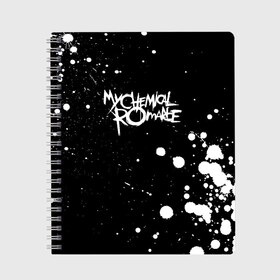 Тетрадь с принтом My Chemical Romance в городе Новоалтайск, 100% бумага | 48 листов, плотность листов — 60 г/м2, плотность картонной обложки — 250 г/м2. Листы скреплены сбоку удобной пружинной спиралью. Уголки страниц и обложки скругленные. Цвет линий — светло-серый
 | gerard way | mcr | my chemical romance | альтернативный | группа | джерард уэй | май кемикал романс | мкр | мой химический роман | мхр | мцр | панк | поп | поппанк | рок | рэй торо