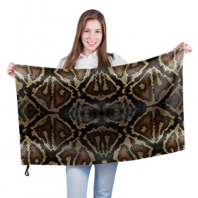 Флаг 3D с принтом Snakeskin в городе Новоалтайск, 100% полиэстер | плотность ткани — 95 г/м2, размер — 67 х 109 см. Принт наносится с одной стороны | animals | cold blooded animal | snake | snakeskin | textures. | животное | животные | змеиная кожа | змея | текстуры | хладнокровное