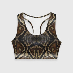 Женский спортивный топ 3D с принтом Snakeskin в городе Новоалтайск, 82% полиэстер, 18% спандекс Ткань безопасна для здоровья, позволяет коже дышать, не мнется и не растягивается |  | Тематика изображения на принте: animals | cold blooded animal | snake | snakeskin | textures. | животное | животные | змеиная кожа | змея | текстуры | хладнокровное