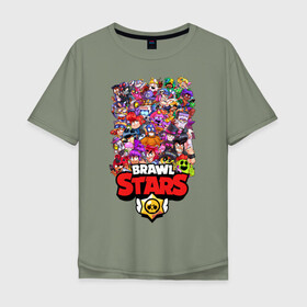 Мужская футболка хлопок Oversize с принтом BRAWL STARS ВСЕ БРАВЛЫ | БРАВЛ СТАРС в городе Новоалтайск, 100% хлопок | свободный крой, круглый ворот, “спинка” длиннее передней части | brawl stars | bull | colt | crow | leon | leon shark | shark | stars | акула | берли | ворон | динамайк | кольт | леон | леон акула | нита | спайк | шелли | эль примо