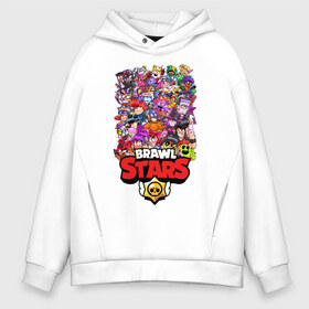 Мужское худи Oversize хлопок с принтом BRAWL STARS ВСЕ ПЕРСОНАЖИ в городе Новоалтайск, френч-терри — 70% хлопок, 30% полиэстер. Мягкий теплый начес внутри —100% хлопок | боковые карманы, эластичные манжеты и нижняя кромка, капюшон на магнитной кнопке | brawl stars | bull | colt | crow | leon | leon shark | shark | stars | акула | берли | ворон | динамайк | кольт | леон | леон акула | нита | спайк | шелли | эль примо