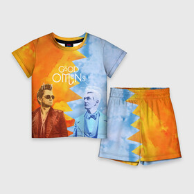 Детский костюм с шортами 3D с принтом Good Omens в городе Новоалтайск,  |  | Тематика изображения на принте: aziraphale | crowley | david | demon | good | omens | pratchett | tennant | terry | азирафаэль | ангел | благие | демон | дэвид | знамения | кроули | майкл шин | пратчетт | теннант | терри