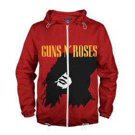 Мужская ветровка 3D с принтом Guns n roses в городе Новоалтайск, 100% полиэстер | подол и капюшон оформлены резинкой с фиксаторами, два кармана без застежек по бокам, один потайной карман на груди | axl rose | geffen records | gnr | guns | rock | roses | slash | гансы | пистолеты | розы | рок | слеш | эксл роуз