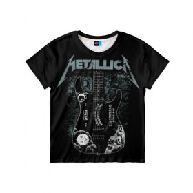 Детская футболка 3D с принтом Metallica в городе Новоалтайск, 100% гипоаллергенный полиэфир | прямой крой, круглый вырез горловины, длина до линии бедер, чуть спущенное плечо, ткань немного тянется | heavy metal | metal | metallica | гитара | группы | метал | металлика | музыка | рок | трэш метал | хєви метал