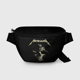 Поясная сумка 3D с принтом Metallica в городе Новоалтайск, 100% полиэстер | плотная ткань, ремень с регулируемой длиной, внутри несколько карманов для мелочей, основное отделение и карман с обратной стороны сумки застегиваются на молнию | heavy metal | metal | metallica | гитара | группы | метал | металлика | музыка | рок | трэш метал | хєви метал