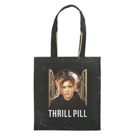 Шоппер 3D с принтом THRILL PILL - Грустная Песня в городе Новоалтайск, 100% полиэстер | Плотность: 200 г/м2; Размер: 34×35 см; Высота лямок: 30 см | fuelle | logo | music | noir | pil | pill | rap | raper | symbol | thril | thrill | tril | trill | дамб | лого | музыка | пил | пилл | рэп | рэппер | сам | символ | трил | трилл | тхрил | тхрилл | фотографии | щит
