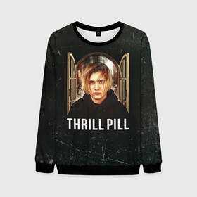 Мужской свитшот 3D с принтом THRILL PILL - Грустная Песня в городе Новоалтайск, 100% полиэстер с мягким внутренним слоем | круглый вырез горловины, мягкая резинка на манжетах и поясе, свободная посадка по фигуре | fuelle | logo | music | noir | pil | pill | rap | raper | symbol | thril | thrill | tril | trill | дамб | лого | музыка | пил | пилл | рэп | рэппер | сам | символ | трил | трилл | тхрил | тхрилл | фотографии | щит