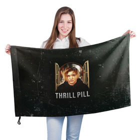Флаг 3D с принтом THRILL PILL - Грустная Песня в городе Новоалтайск, 100% полиэстер | плотность ткани — 95 г/м2, размер — 67 х 109 см. Принт наносится с одной стороны | fuelle | logo | music | noir | pil | pill | rap | raper | symbol | thril | thrill | tril | trill | дамб | лого | музыка | пил | пилл | рэп | рэппер | сам | символ | трил | трилл | тхрил | тхрилл | фотографии | щит