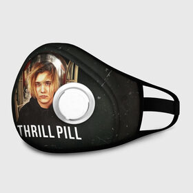 Маска из неопрена с принтом THRILL PILL - Грустная Песня в городе Новоалтайск, неопрен 100% | Форма огибающая нос. Резинки для ушей с дополнительной резинкой на затылке. Клапан для выдоха для активного дыхания при занятиях спортом. Эластичный материал маски и окантовки для лучшего растяжения и прилегания маски.  | fuelle | logo | music | noir | pil | pill | rap | raper | symbol | thril | thrill | tril | trill | дамб | лого | музыка | пил | пилл | рэп | рэппер | сам | символ | трил | трилл | тхрил | тхрилл | фотографии | щит