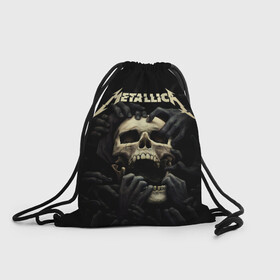Рюкзак-мешок 3D с принтом Metallica в городе Новоалтайск, 100% полиэстер | плотность ткани — 200 г/м2, размер — 35 х 45 см; лямки — толстые шнурки, застежка на шнуровке, без карманов и подкладки | heavy metal | metal | metallica | гитара | группы | метал | металлика | музыка | рок | трэш метал | хєви метал