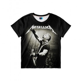 Детская футболка 3D с принтом Metallica в городе Новоалтайск, 100% гипоаллергенный полиэфир | прямой крой, круглый вырез горловины, длина до линии бедер, чуть спущенное плечо, ткань немного тянется | heavy metal | metal | metallica | гитара | группы | метал | металлика | музыка | рок | трэш метал | хєви метал