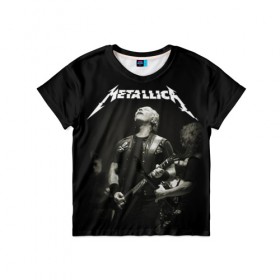 Детская футболка 3D с принтом Metallica в городе Новоалтайск, 100% гипоаллергенный полиэфир | прямой крой, круглый вырез горловины, длина до линии бедер, чуть спущенное плечо, ткань немного тянется | heavy metal | metal | metallica | гитара | группы | метал | металлика | музыка | рок | трэш метал | хєви метал