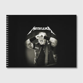 Альбом для рисования с принтом Metallica в городе Новоалтайск, 100% бумага
 | матовая бумага, плотность 200 мг. | Тематика изображения на принте: heavy metal | metal | metallica | гитара | группы | метал | металлика | музыка | рок | трэш метал | хєви метал