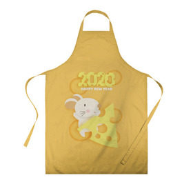 Фартук 3D с принтом 2020 - год крысы в городе Новоалтайск, 100% полиэстер | общий размер — 65 х 85 см, ширина нагрудника — 26 см, горловина — 53 см, длина завязок — 54 см, общий обхват в поясе — 173 см. Принт на завязках и на горловине наносится с двух сторон, на основной части фартука — только с внешней стороны | 