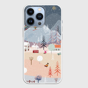 Чехол для iPhone 13 Pro с принтом Новогодние каникулы в городе Новоалтайск,  |  | Тематика изображения на принте: 2020 | елка | елки | елочные игрушки | зима | зимняя | игрушки | мороз | новогодняя | новый год | новый год 2020 | рождество | рябина | снег | холод