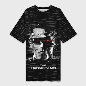 Платье-футболка 3D с принтом The Terminator в городе Новоалтайск,  |  | arnold | connor | john | robot | schwarzenegger | skynet | t 800 | terminator | арнольд | джон | коннор | ликвидатор | небесная | робот | сеть | скайнет | терминатор | шварценеггер