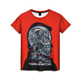Женская футболка 3D с принтом The Terminator в городе Новоалтайск, 100% полиэфир ( синтетическое хлопкоподобное полотно) | прямой крой, круглый вырез горловины, длина до линии бедер | arnold | connor | john | robot | schwarzenegger | skynet | t 800 | terminator | арнольд | джон | коннор | ликвидатор | небесная | робот | сеть | скайнет | терминатор | шварценеггер