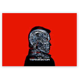 Поздравительная открытка с принтом The Terminator в городе Новоалтайск, 100% бумага | плотность бумаги 280 г/м2, матовая, на обратной стороне линовка и место для марки
 | arnold | connor | john | robot | schwarzenegger | skynet | t 800 | terminator | арнольд | джон | коннор | ликвидатор | небесная | робот | сеть | скайнет | терминатор | шварценеггер