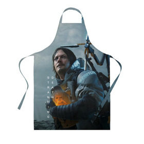 Фартук 3D с принтом Death Stranding в городе Новоалтайск, 100% полиэстер | общий размер — 65 х 85 см, ширина нагрудника — 26 см, горловина — 53 см, длина завязок — 54 см, общий обхват в поясе — 173 см. Принт на завязках и на горловине наносится с двух сторон, на основной части фартука — только с внешней стороны | death stranding | kojima | игры | хидэо кодзима
