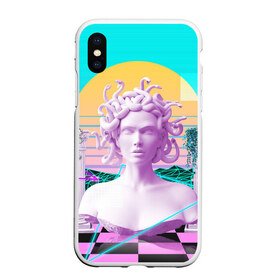 Чехол для iPhone XS Max матовый с принтом Медуза Горгона в городе Новоалтайск, Силикон | Область печати: задняя сторона чехла, без боковых панелей | vaporwave | медуза горгона | неон | пальмы | скульптура | существо