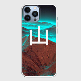 Чехол для iPhone 13 Pro Max с принтом Горы в городе Новоалтайск,  |  | Тематика изображения на принте: vaporwave | горы | иероглиф | япония
