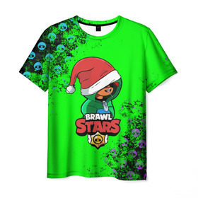 Мужская футболка 3D с принтом Brawl Stars LEON (НОВОГОДНИЙ) в городе Новоалтайск, 100% полиэфир | прямой крой, круглый вырез горловины, длина до линии бедер | Тематика изображения на принте: brawl | brawl stars | crow | leon | stars | бравл | бравл старс | браво старс | игра | компьютерная | кров | леон | онлайн | старс