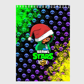 Скетчбук с принтом Brawl Stars LEON (НОВОГОДНИЙ) в городе Новоалтайск, 100% бумага
 | 48 листов, плотность листов — 100 г/м2, плотность картонной обложки — 250 г/м2. Листы скреплены сверху удобной пружинной спиралью | brawl | brawl stars | crow | leon | stars | бравл | бравл старс | браво старс | игра | компьютерная | кров | леон | новогодний | новый год | онлайн | с новым годом | старс
