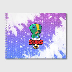 Альбом для рисования с принтом Новогодний Brawl Stars Leon #4 в городе Новоалтайск, 100% бумага
 | матовая бумага, плотность 200 мг. | 2020 | brawl | brawl stars | christmas | leon | new year | stars | бравл старс | брол старс | леон | новогодний | новый год | рождество