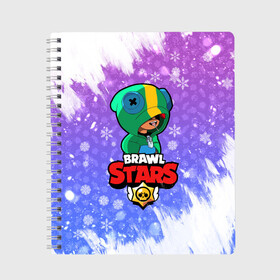 Тетрадь с принтом Новогодний Brawl Stars Leon #4 в городе Новоалтайск, 100% бумага | 48 листов, плотность листов — 60 г/м2, плотность картонной обложки — 250 г/м2. Листы скреплены сбоку удобной пружинной спиралью. Уголки страниц и обложки скругленные. Цвет линий — светло-серый
 | 2020 | brawl | brawl stars | christmas | leon | new year | stars | бравл старс | брол старс | леон | новогодний | новый год | рождество