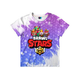 Детская футболка 3D с принтом Новогодний Brawl Stars №5 в городе Новоалтайск, 100% гипоаллергенный полиэфир | прямой крой, круглый вырез горловины, длина до линии бедер, чуть спущенное плечо, ткань немного тянется | 2020 | brawl | brawl stars | christmas | leon | new year | stars | бравл старс | брол старс | леон | новогодний | новый год | рождество