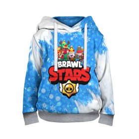 Детская толстовка 3D с принтом Новогодний Brawl Stars #5 в городе Новоалтайск, 100% полиэстер | двухслойный капюшон со шнурком для регулировки, мягкие манжеты на рукавах и по низу толстовки, спереди карман-кенгуру с мягким внутренним слоем | 2020 | brawl | brawl stars | christmas | new year | stars | бравл старс | брол старс | новогодний | новый год | рождество