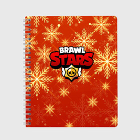 Тетрадь с принтом Новогодний Brawl Stars в городе Новоалтайск, 100% бумага | 48 листов, плотность листов — 60 г/м2, плотность картонной обложки — 250 г/м2. Листы скреплены сбоку удобной пружинной спиралью. Уголки страниц и обложки скругленные. Цвет линий — светло-серый
 | brawl | brawl stars | crow | leon | stars | бравл | бравл старс | браво старс | зима | игра | компьютерная | кров | леон | новогодний | новый год | онлайн | с новым годом | снеж | старс