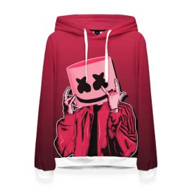 Женская толстовка 3D с принтом Marshmello Rock в городе Новоалтайск, 100% полиэстер  | двухслойный капюшон со шнурком для регулировки, мягкие манжеты на рукавах и по низу толстовки, спереди карман-кенгуру с мягким внутренним слоем. | dj | fortnitemarshmello | marshmello | music | rock | диджей | зефир | знаменитость | маршмэллоу | музыка | музыкант