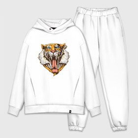 Мужской костюм хлопок OVERSIZE с принтом Brutal tiger в городе Новоалтайск,  |  | tiger | tigers | животные | кошки | лев | природа | тигр | тигры