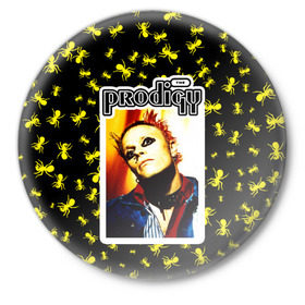 Значок с принтом The Prodigy в городе Новоалтайск,  металл | круглая форма, металлическая застежка в виде булавки | flint | keith | keith charles flint | prodigy | the prodigy | кит | кит чарльз флинт | продиджи | флинт