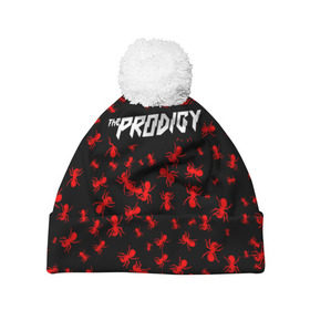 Шапка 3D c помпоном с принтом The Prodigy + Спина в городе Новоалтайск, 100% полиэстер | универсальный размер, печать по всей поверхности изделия | die | flint | invaders must die | inviders | keith | keith charles flint | must | prodigy | the prodigy | кит | кит чарльз флинт | продиджи | флинт