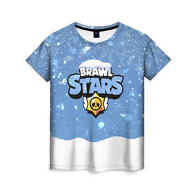 Женская футболка 3D с принтом Christmas Brawl Stars в городе Новоалтайск, 100% полиэфир ( синтетическое хлопкоподобное полотно) | прямой крой, круглый вырез горловины, длина до линии бедер | 2020 | brawl | brawl stars | christmas | leon | new year | stars | бравл старс | брол старс | леон | новогодний | новый год | рождество
