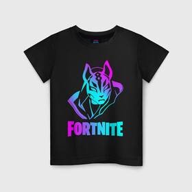 Детская футболка хлопок с принтом FORTNITE в городе Новоалтайск, 100% хлопок | круглый вырез горловины, полуприлегающий силуэт, длина до линии бедер | fortnite | битва | игра | компьютерная игра | королевская | надпись | персонажи | симулятор | фортнайт