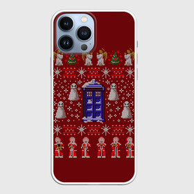 Чехол для iPhone 13 Pro Max с принтом Новогодний Doctor Who в городе Новоалтайск,  |  | Тематика изображения на принте: bbc | dimension | dr who | jenna coleman | jodie whittaker | matt smith | relative | resolution | space | tardis | the doctor | time | галлифрей | джоди уиттакер | доктор кто | тардис