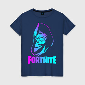 Женская футболка хлопок с принтом FORTNITE в городе Новоалтайск, 100% хлопок | прямой крой, круглый вырез горловины, длина до линии бедер, слегка спущенное плечо | fortnite | битва | игра | компьютерная игра | королевская | надпись | персонажи | симулятор | фортнайт