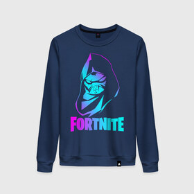 Женский свитшот хлопок с принтом FORTNITE в городе Новоалтайск, 100% хлопок | прямой крой, круглый вырез, на манжетах и по низу широкая трикотажная резинка  | fortnite | битва | игра | компьютерная игра | королевская | надпись | персонажи | симулятор | фортнайт