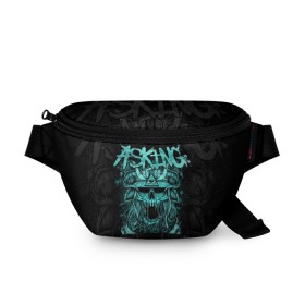 Поясная сумка 3D с принтом Asking Alexandria в городе Новоалтайск, 100% полиэстер | плотная ткань, ремень с регулируемой длиной, внутри несколько карманов для мелочей, основное отделение и карман с обратной стороны сумки застегиваются на молнию | asking alexandria | аскинг александриа | группы | метал | музыка | рок | хэви метал | электроникор