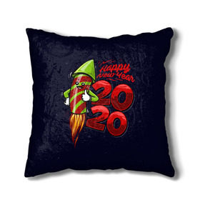 Подушка 3D с принтом Happy New Year 2020 в городе Новоалтайск, наволочка – 100% полиэстер, наполнитель – холлофайбер (легкий наполнитель, не вызывает аллергию). | состоит из подушки и наволочки. Наволочка на молнии, легко снимается для стирки | christmas | claus | jingle | merry | santa | елка | клаус | куранты | мишура | мороз | олени | подарки | праздник | ракета | рождество | салют | санта | снеговик | снежинки | сочельник