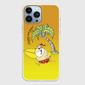 Чехол для iPhone 13 Pro Max с принтом Happy New Year в городе Новоалтайск,  |  | Тематика изображения на принте: beach | beard | cap | coconut | eyes | merry christmas | moustache | new year | nose | palma | pants | run | santa claus | serf | tounge | борода | дед мороз | кокос | пальма | санта клаус | серф | трусы | усы