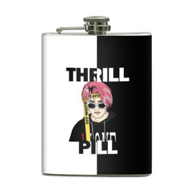 Фляга с принтом Thrill pill в городе Новоалтайск, металлический корпус | емкость 0,22 л, размер 125 х 94 мм. Виниловая наклейка запечатывается полностью | pill | thrill | thrill pill | пилл | тимур самедов | трилл | трилл пилл